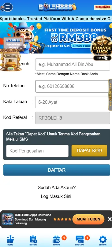 register boleh888